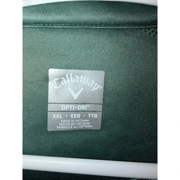 Callaway Men's XXL Opti-Dri 1/4 Zip Ribbed Pullover Green - Picture 4 of 4